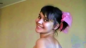 Adorable Skinny Teen Joyfully Masturbates