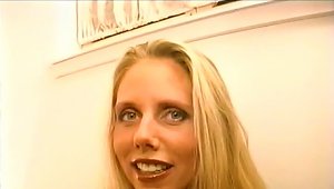 Buxom Cougar With Long Blonde Hair Playing With A Stranger's Cock