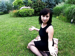Pantyhosed In The Garden