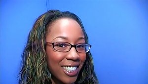 Black Girl With Glasses Sucks Cock At A Kinky Gloryhole