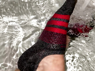 Wet Sock Fetish In Athletic Socks